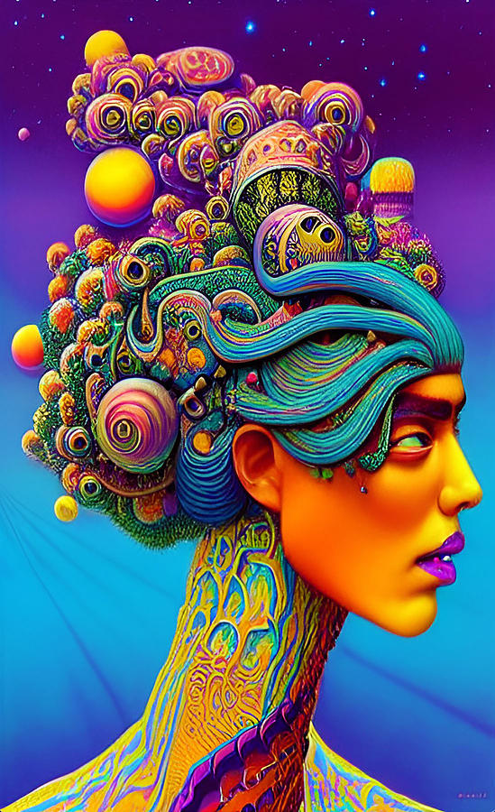 Psychedelic Portrait 22 Digital Art by Barroa Artworks - Pixels