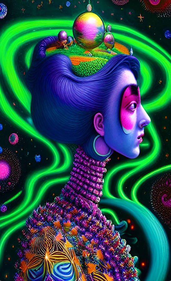 Psychedelic Portrait 27 Digital Art by Barroa Artworks - Fine Art America