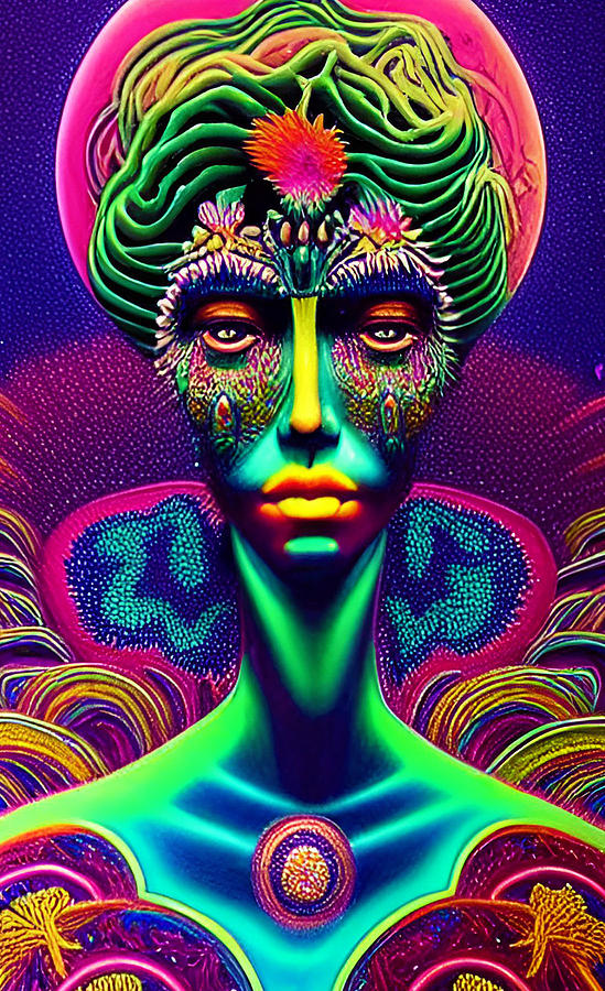 Psychedelic Portrait 31 Digital Art by Barroa Artworks - Fine Art America