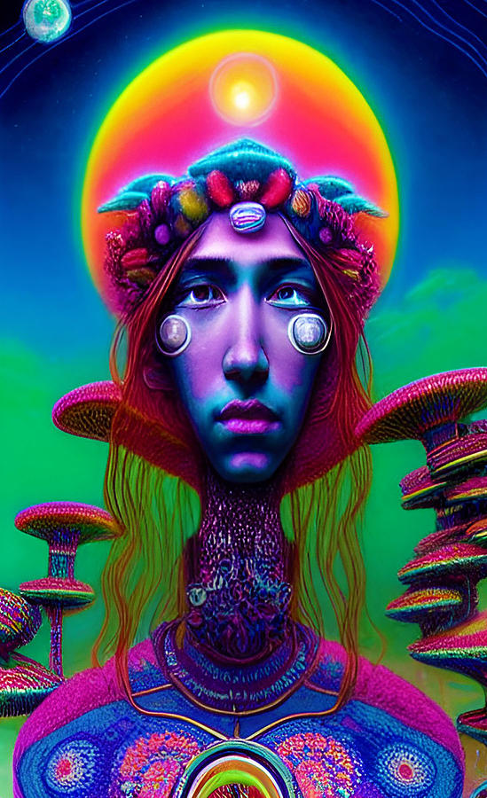 Psychedelic Portrait 41 Digital Art by Barroa Artworks - Fine Art America