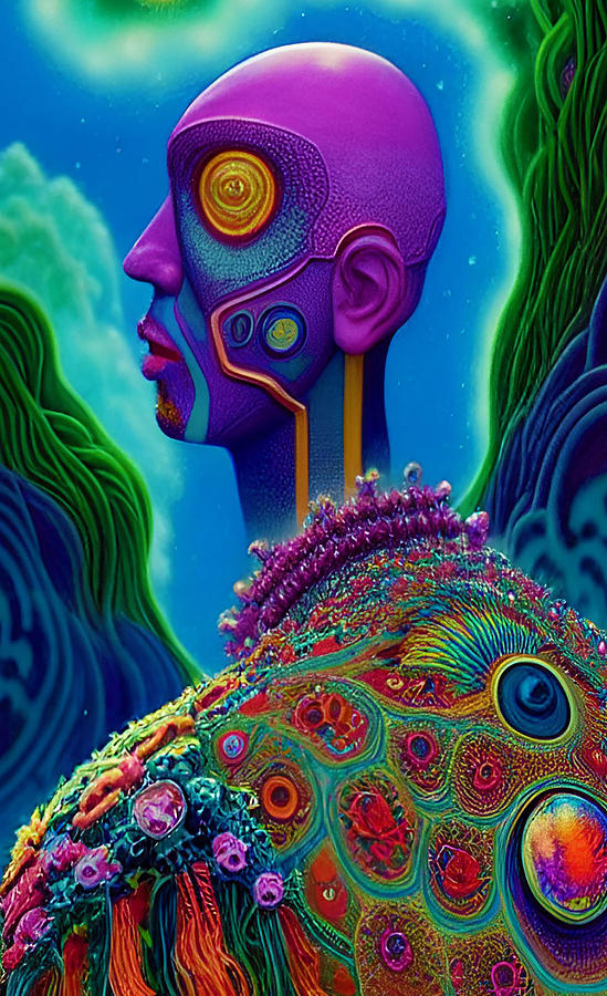 Psychedelic Portrait 44 Digital Art by Barroa Artworks - Fine Art America