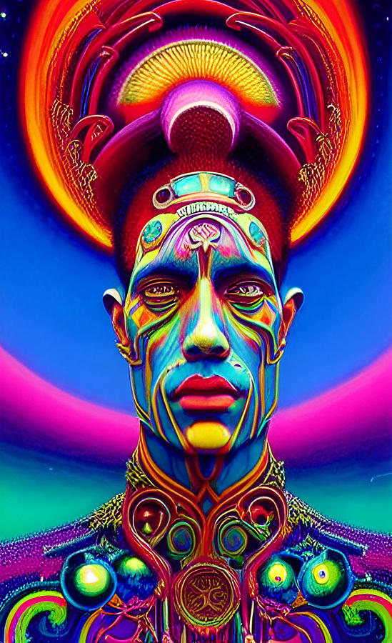 Psychedelic Portrait 56 Digital Art by Barroa Artworks - Fine Art America