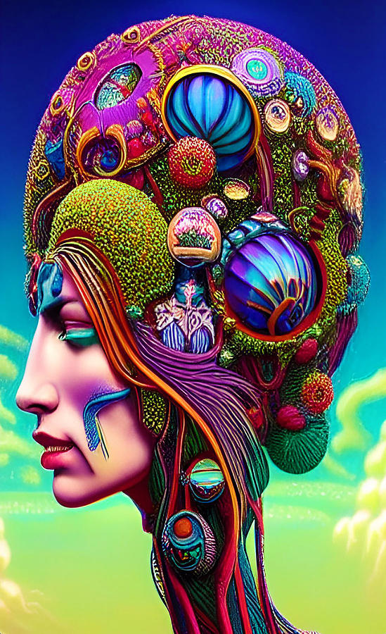 Psychedelic Portrait 57 Digital Art by Barroa Artworks - Fine Art America