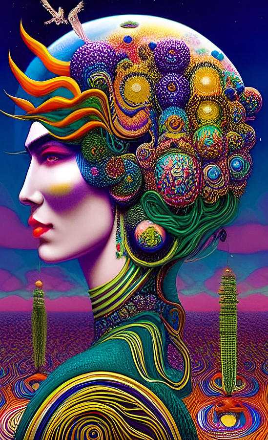 Psychedelic Portrait 8 Digital Art By Barroa Artworks Fine Art America 6504