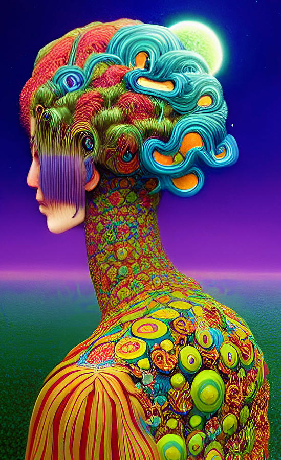 Psychedelic Portrait 9 Digital Art By Barroa Artworks Pixels