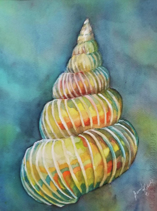 Shell Painting - Psychedelic Seashell by Gwen Kodad