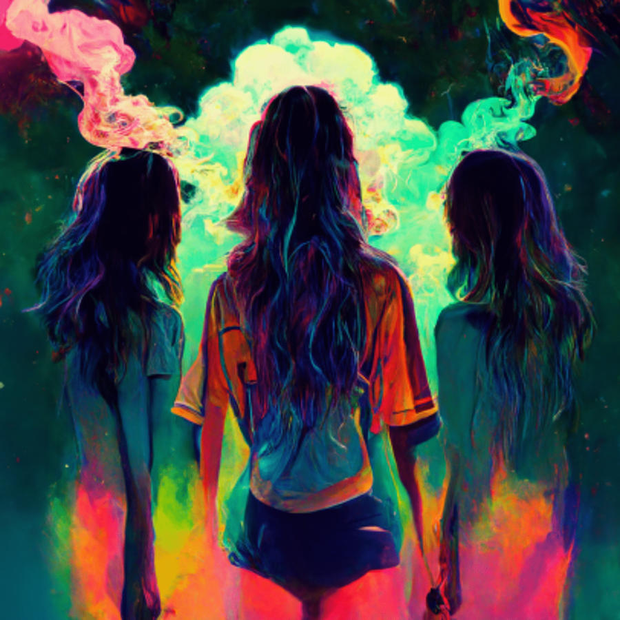 Psychedelic Sexy Girls Just Wanna Have Fun Digital Art by Nova Designs