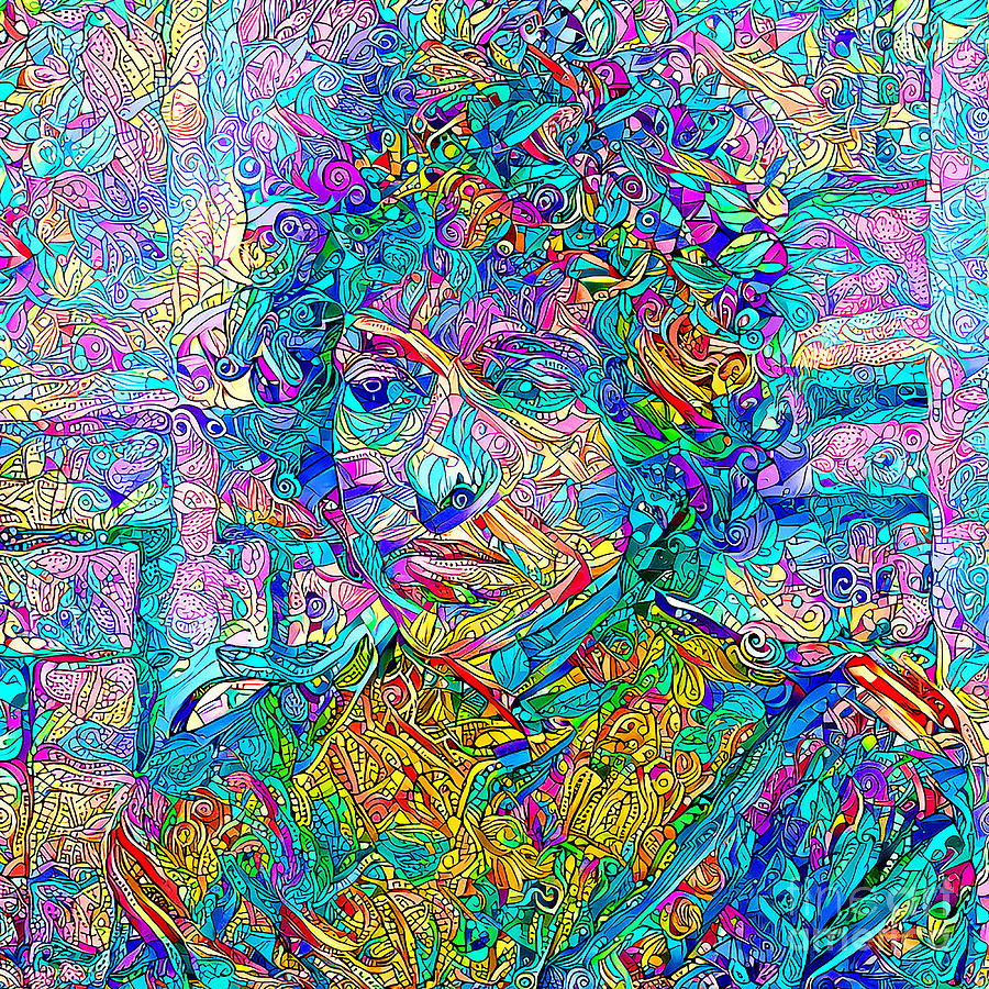 Psychedelic Sixties Bob Dylan Like A Rolling Stone 20201217 square Photograph by Wingsdomain Art and Photography
