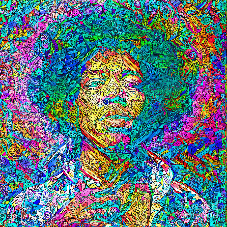 Psychedelic Sixties Jimi Hendrix 20201217 Square Photograph By 0743