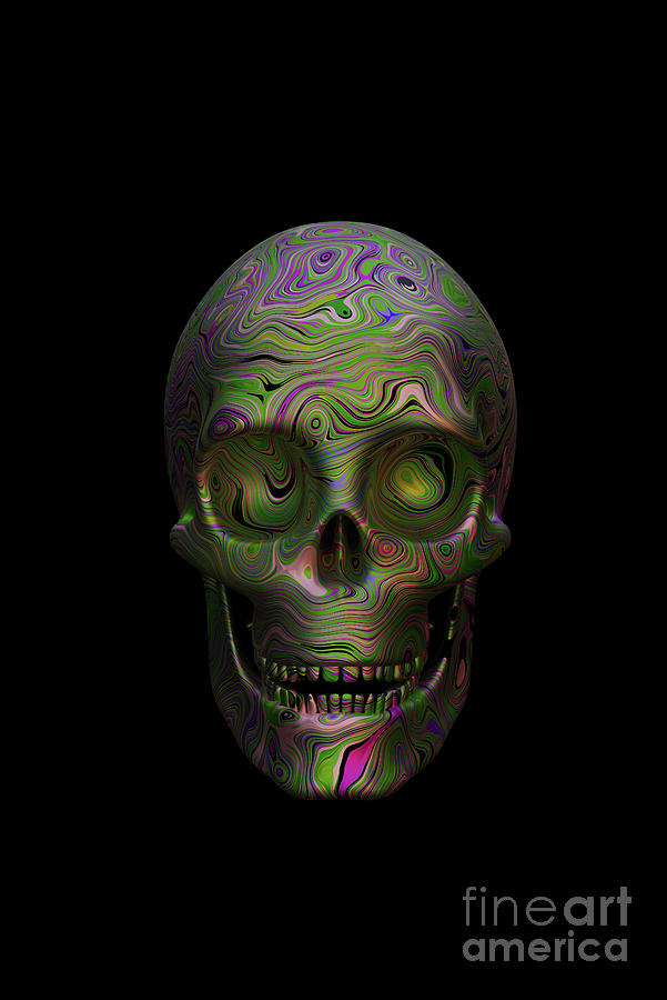 Psychedelic Skull 001 Digital Art by Clayton Bastiani