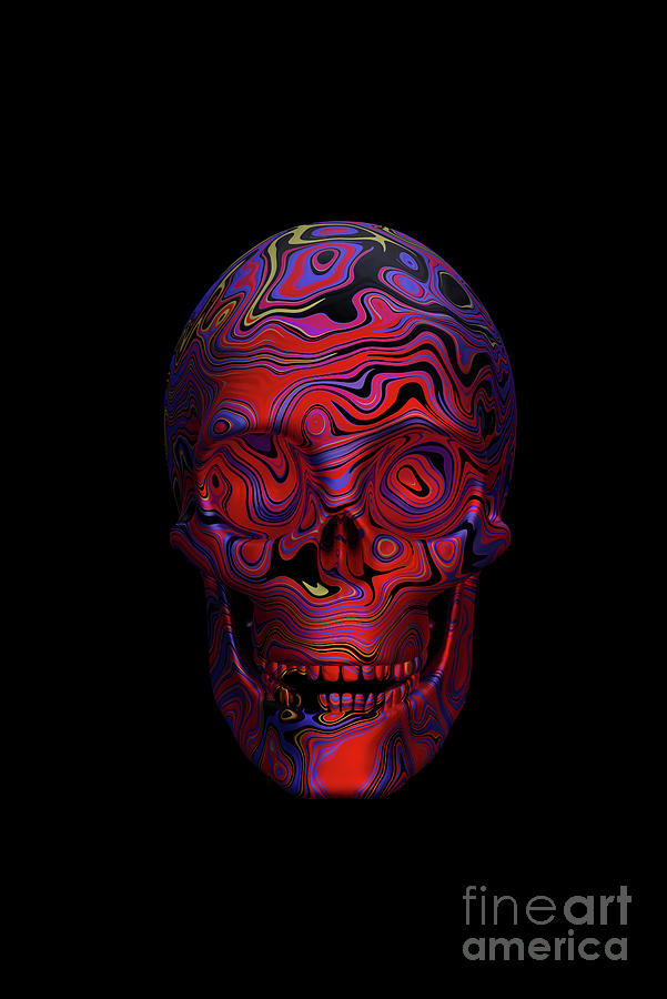 Psychedelic Skull 002 Digital Art by Clayton Bastiani