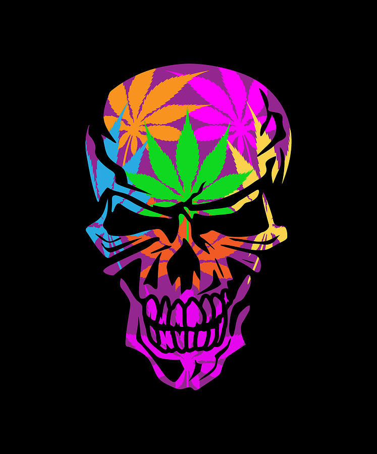 Psychedelic Skull Digital Art by Jeff Hobrath Pixels
