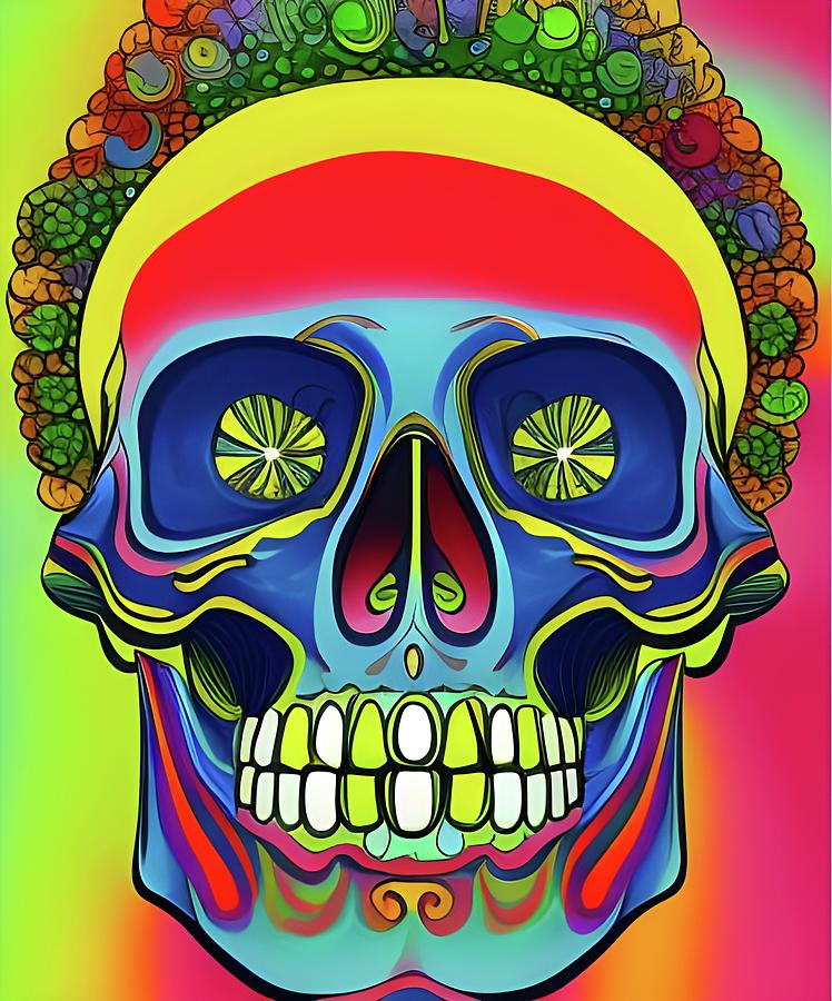 Psychedelic Skull Digital Art By Michael Perzel Fine Art America 6737