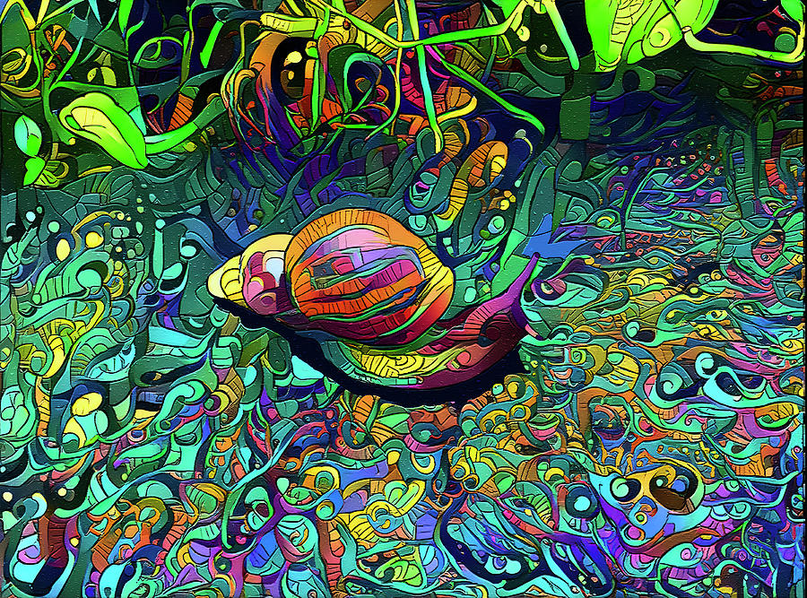 Psychedelic Snail   Digital Art by Deborah League