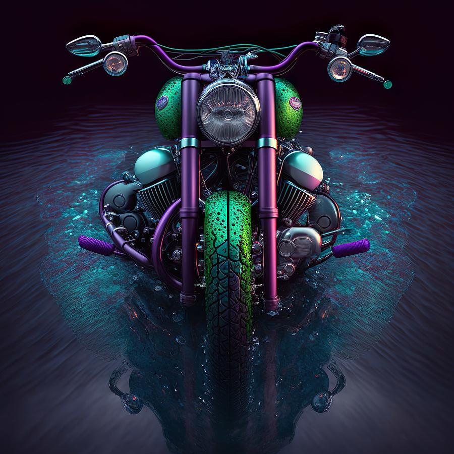Motorcycle Digital Art - Psychedelic Softail by iTCHY