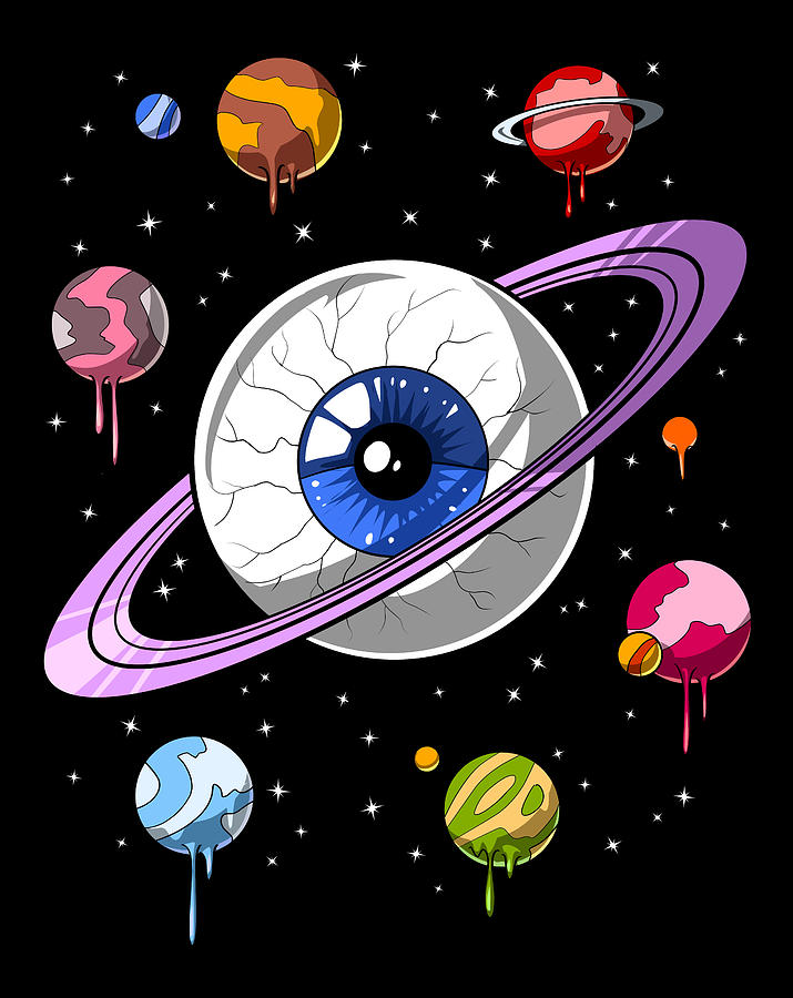 Psychedelic Space Eye Digital Art by Nikolay Todorov.