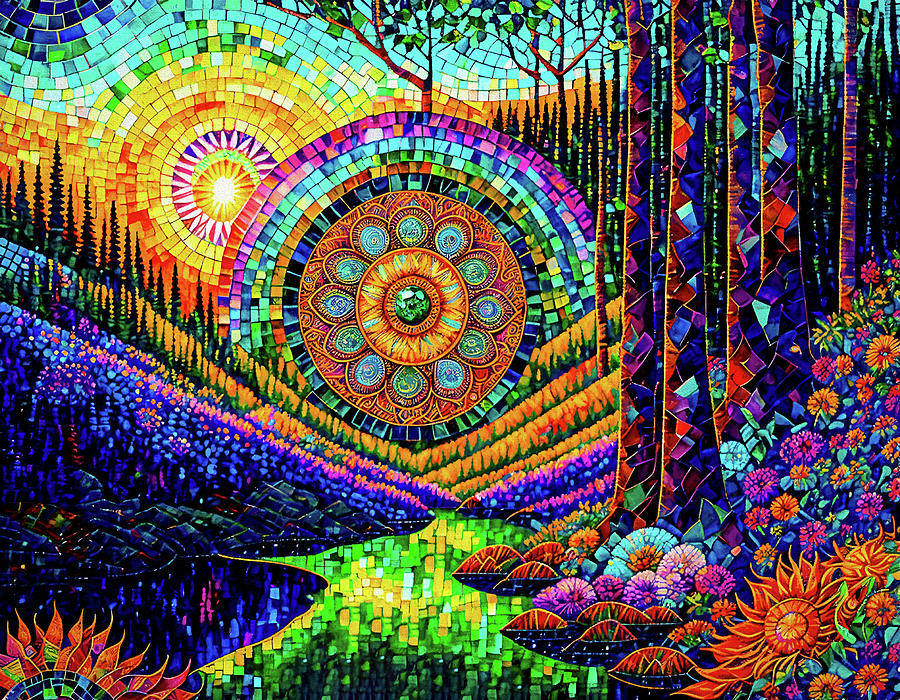 Psychedelic Suns Digital Art by Peggy Collins