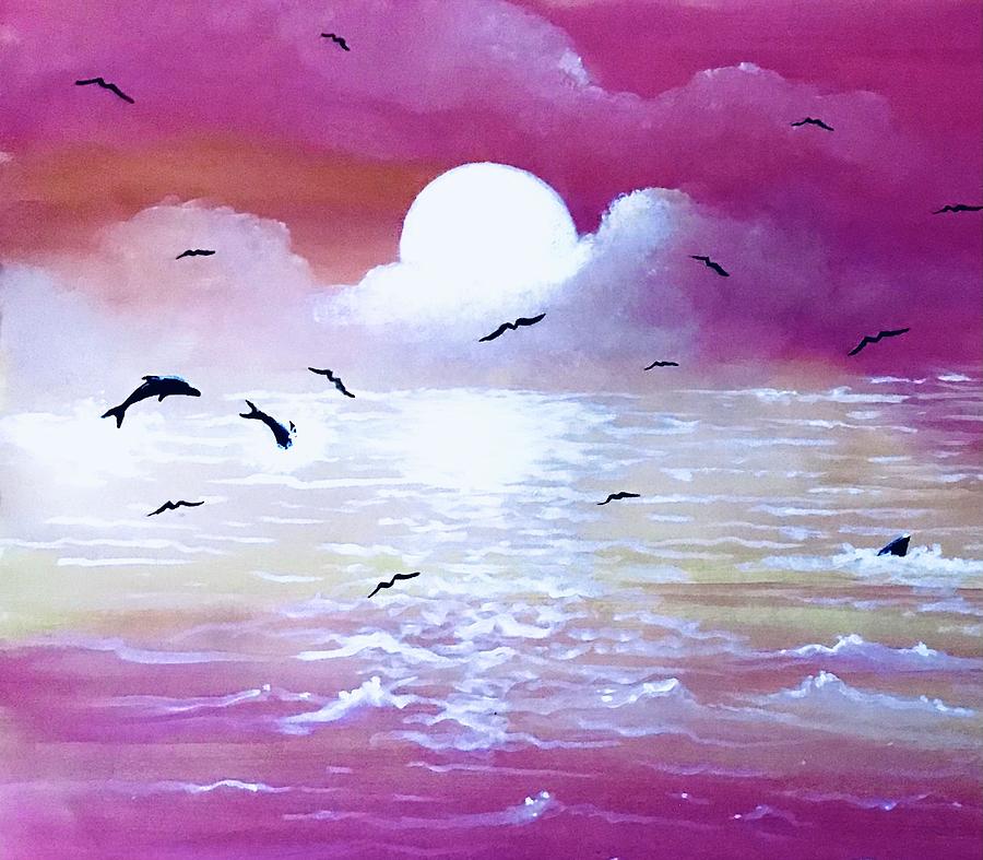 Psychedelic Sunset Painting By Laura Heyward Fine Art America