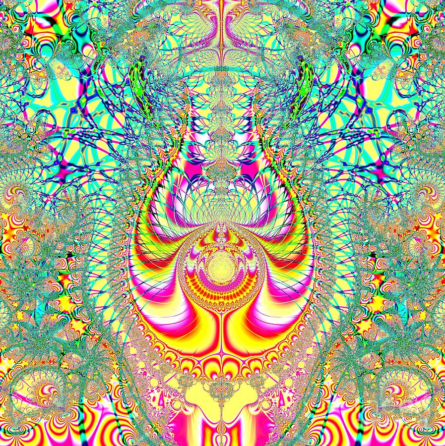 Psychedelic Topsy Turvy Thoughts Fractal 118 Digital Art by Rose ...