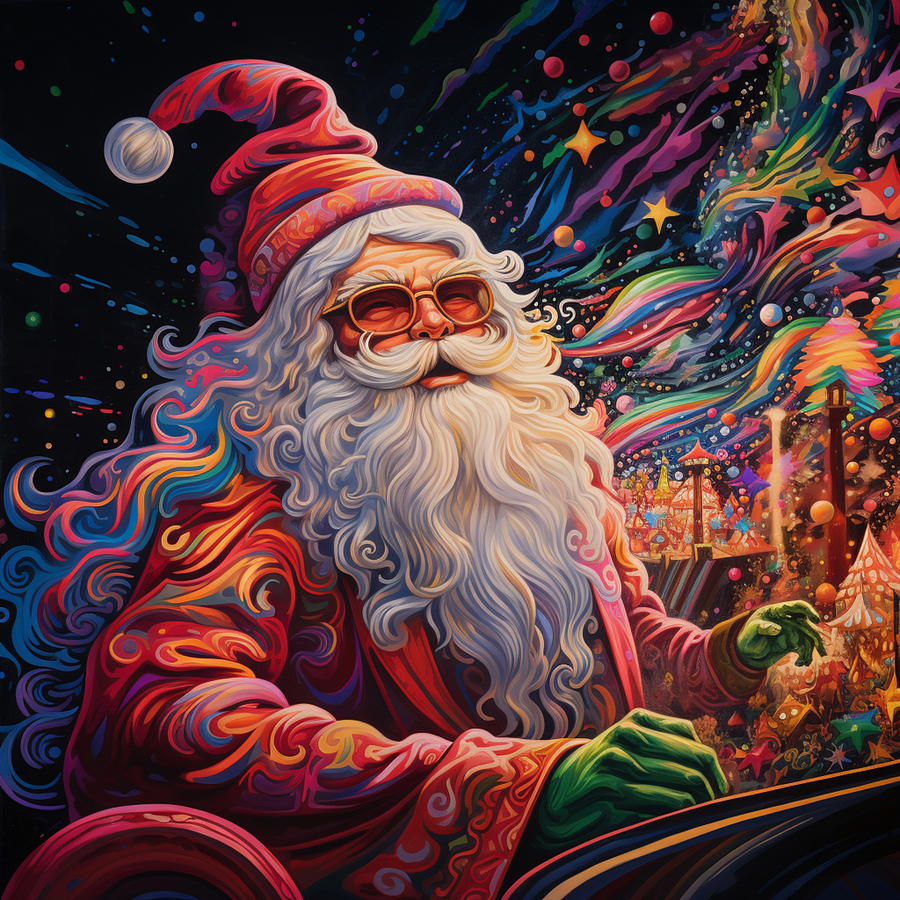 Psychedelic Wizard Santa Digital Art by Caterina Christakos
