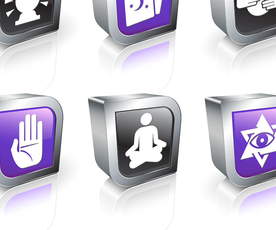 psychic fortune teller 3D royalty free vector icon set Drawing by Bubaone