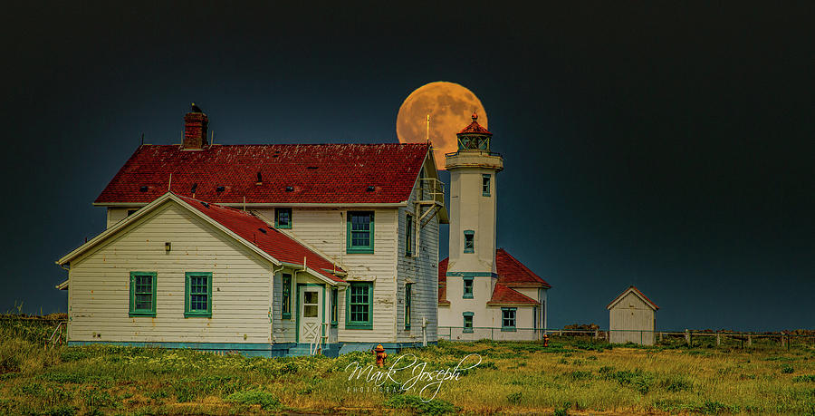 Pt. Wilson Lighthouse Moon Photograph by Mark Joseph