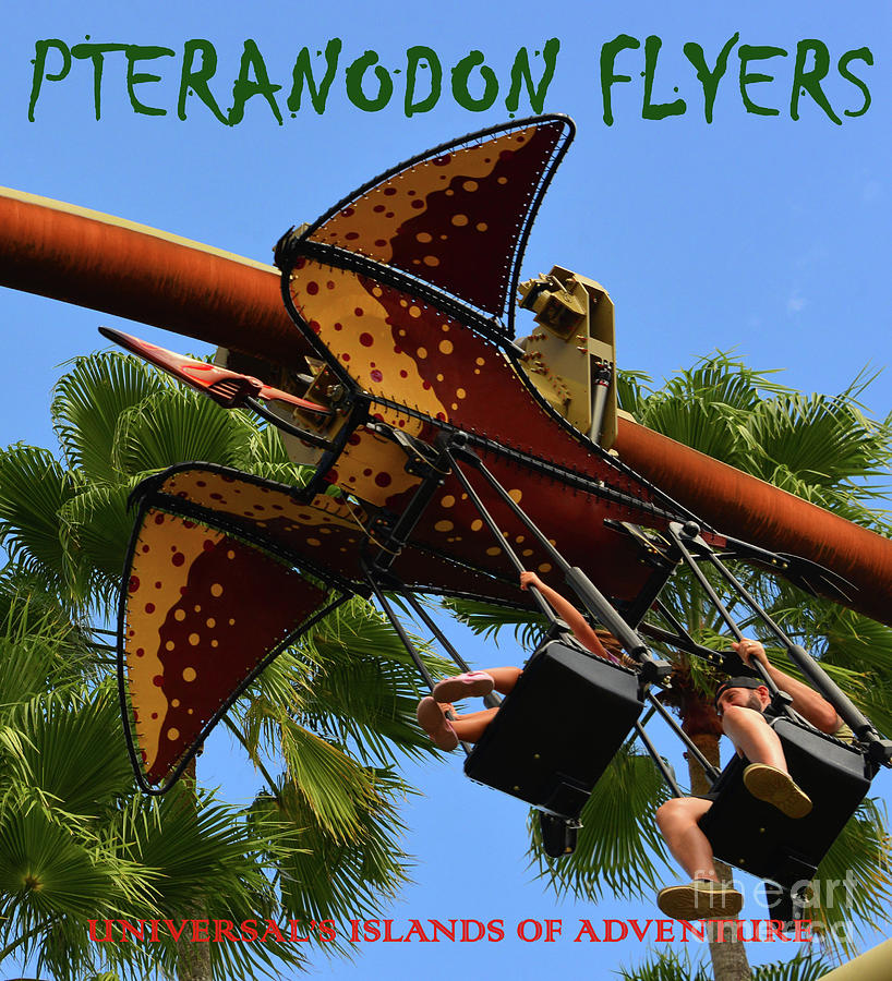 Pteranodon Flyers kids poster Mixed Media by David Lee Thompson