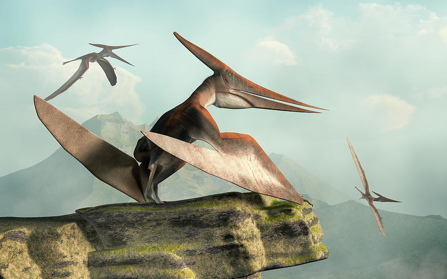 Jurassic Park Digital Art - Pteranodons by Daniel Eskridge
