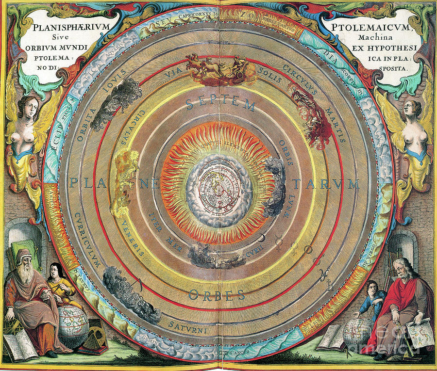Ptolemaic Universe, 1660 Drawing by Andreas Cellarius