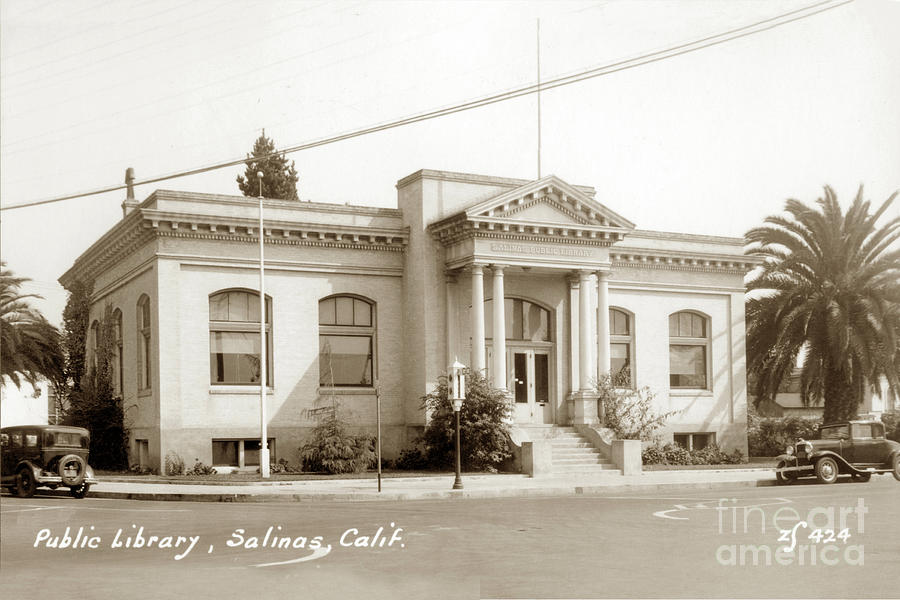 Public Library Photograph - Public Library, Salinas, Calif Circa 1955 by California Views Archives Mr Pat Hathaway Archives