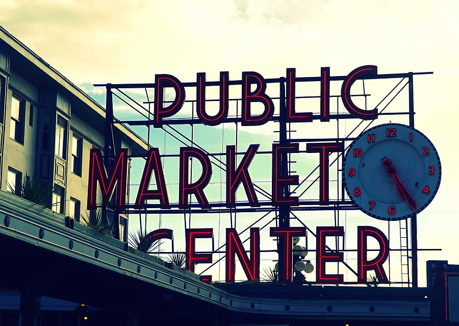 Seattle Photograph - Public Market by Laurie Perry