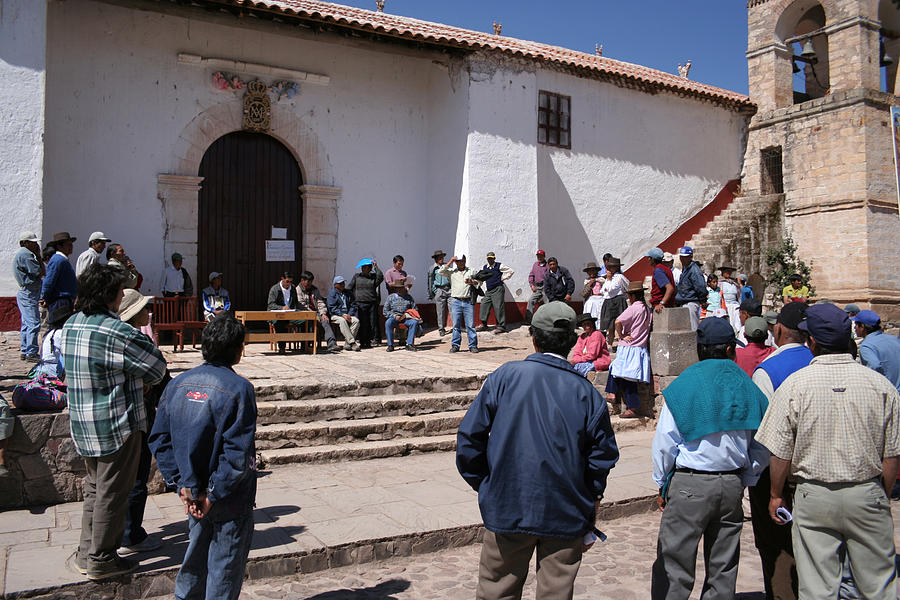 Public meeting in Quinoa, Ayacucho, Peru Photograph by BirgerNiss