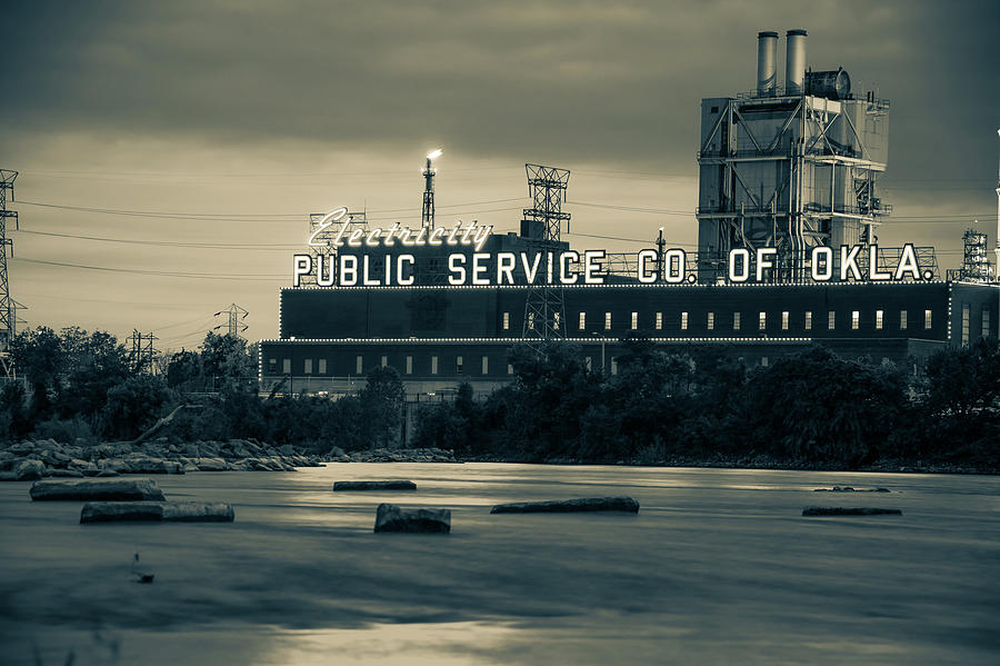 Public Service Co. Of Oklahoma - Tulsa Sepia Photograph by Gregory Ballos