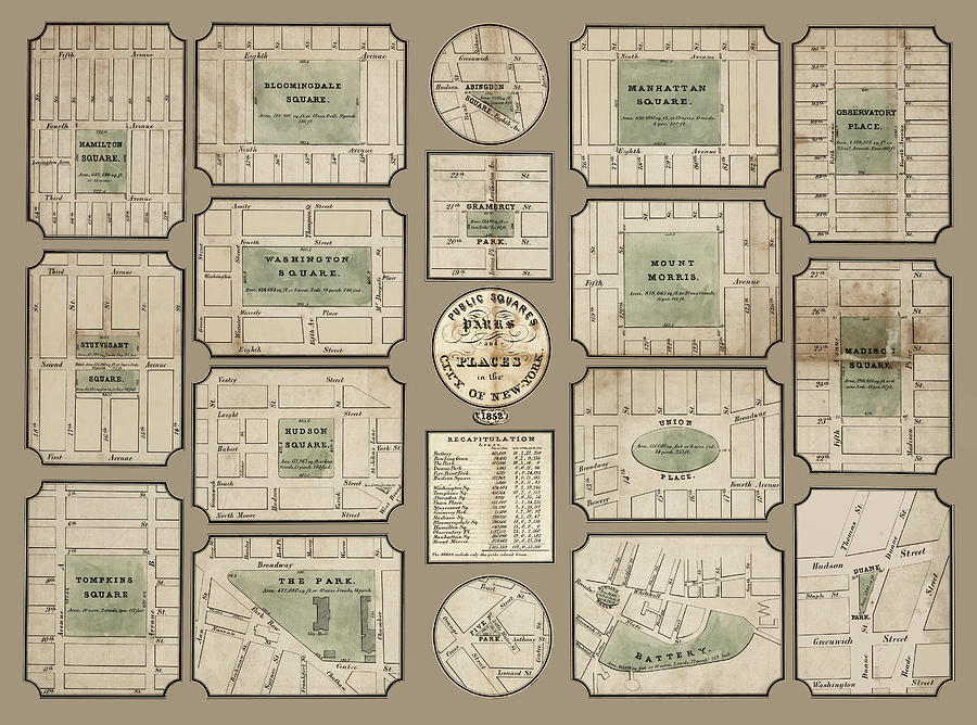 Public squares and parks of New York 1852 Photograph by Phil Cardamone