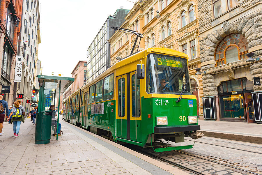 Public transportation tramway in Helsinki Photograph by Syolacan
