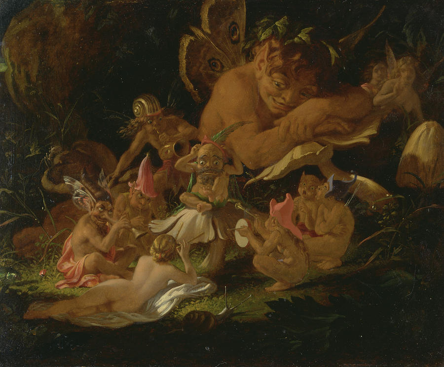 Puck and Fairies, from A Midsummer Nights Dream Painting by Joseph Noel Paton