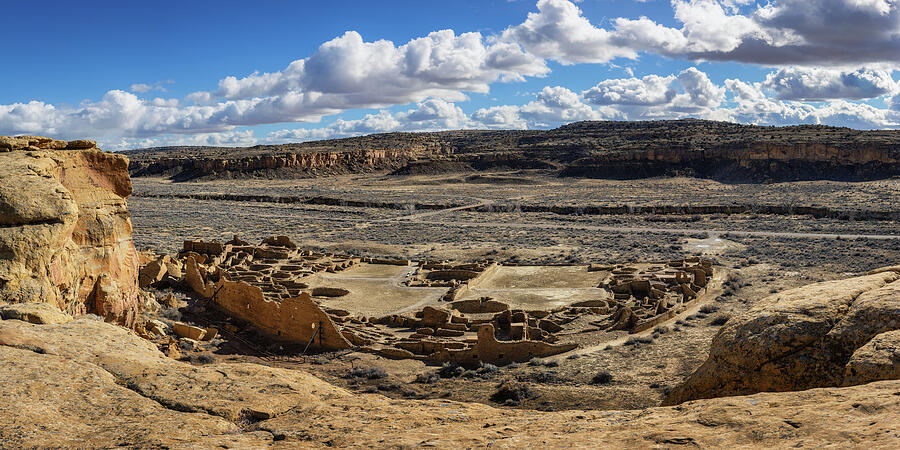 Pueblo Bonito 2x1 Horizontal Panorama - Chaco Culture Photograph by Alex Mironyuk