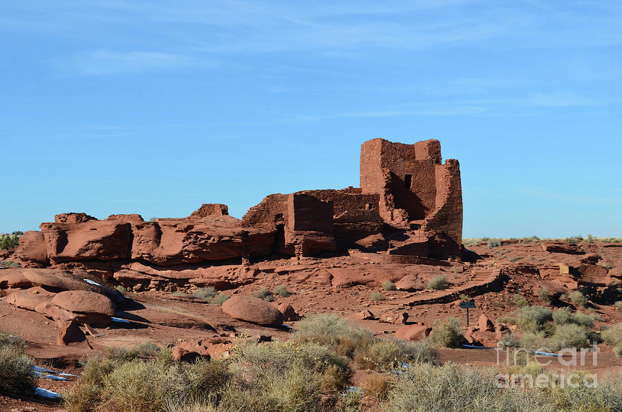 Pueblo Red Rock Village Against a Blue Sky Photograph by DejaVu Designs ...