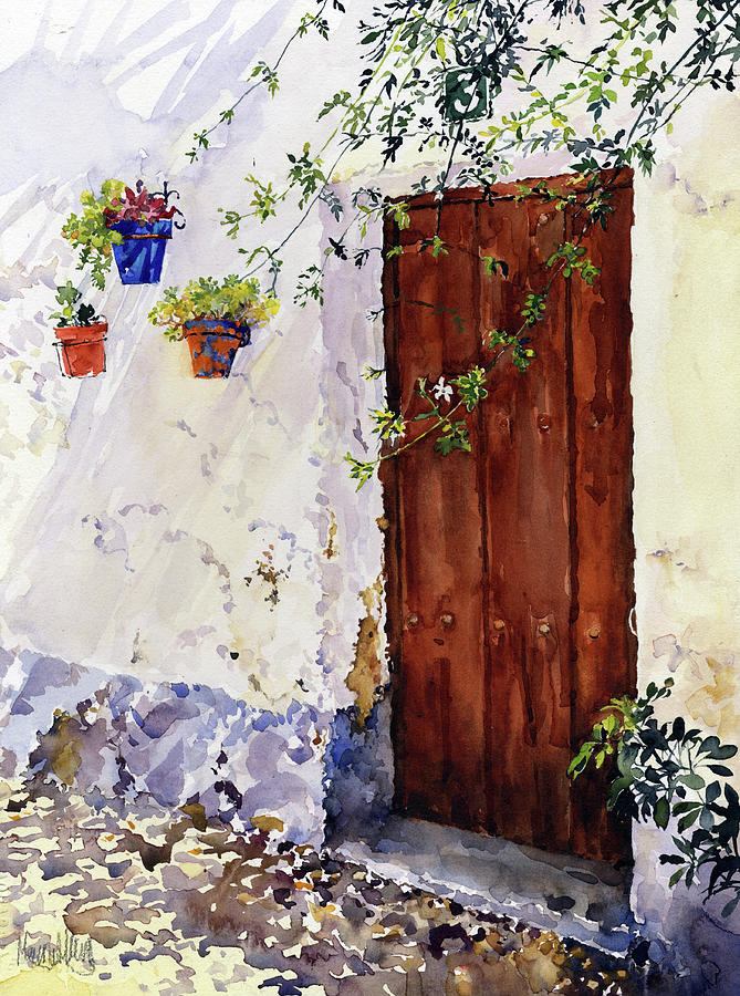 Puerta Vieja Almocita Painting by Margaret Merry