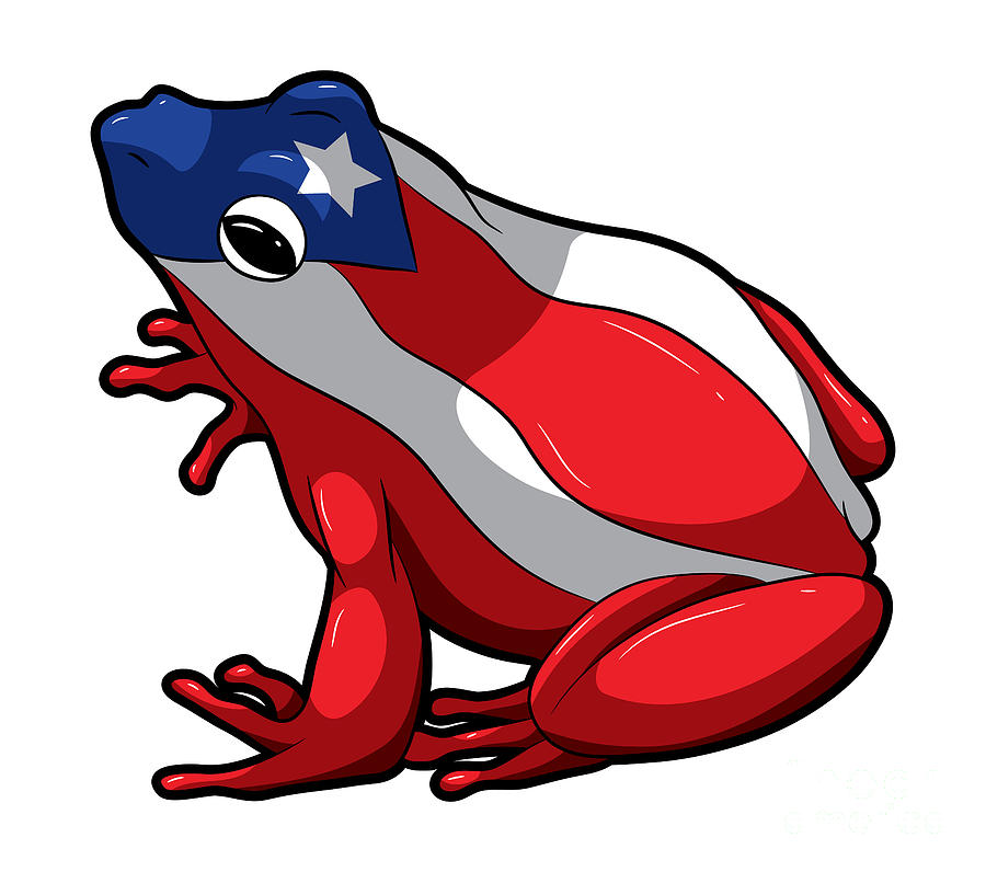 Flag Digital Art - Puerto Rican Coqui Frog Puerto Rico by Mister Tee