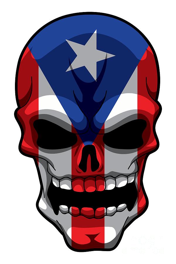 Puerto Rican Skull Puerto Rico Pride Flag Digital Art by Mister Tee ...