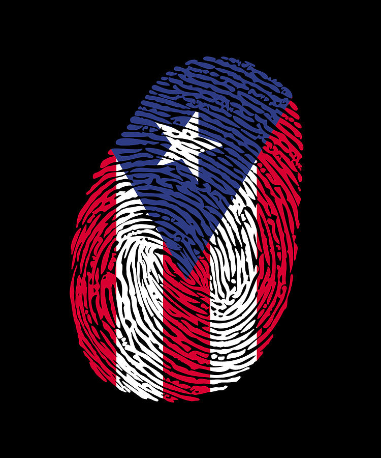 Puerto Rico Fingerprint Digital Art by Manuel Schmucker - Fine Art America