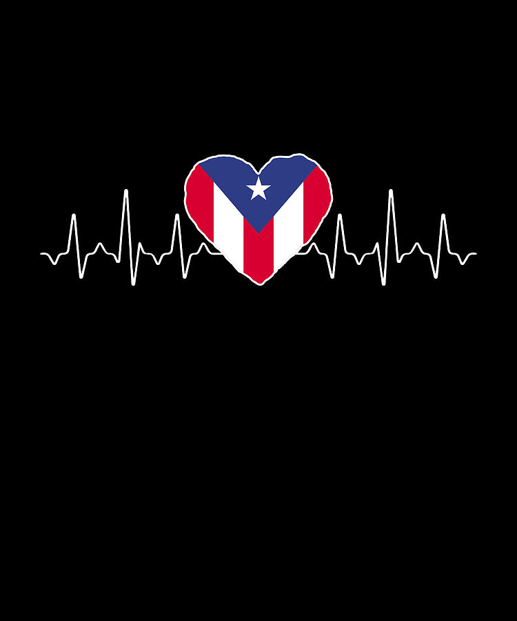 Puerto Rico Heartbeat Flag Digital Art By Manuel Schmucker