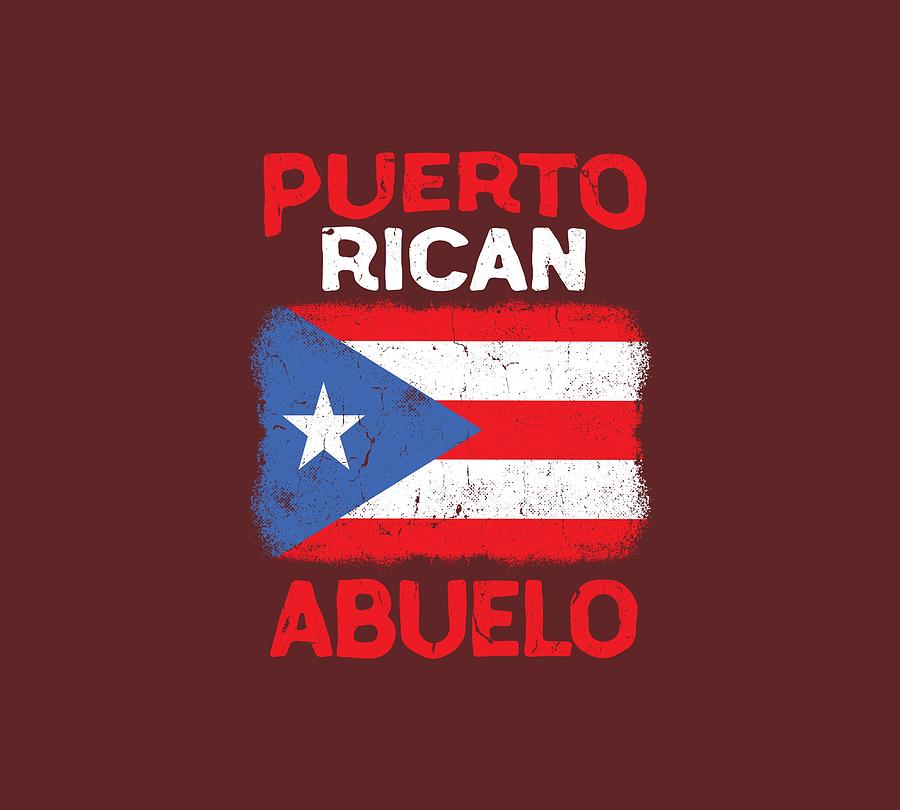 Puerto Rico Hoodie Sweatshirt Abuelo Grandpa Flag Gift Digital Art