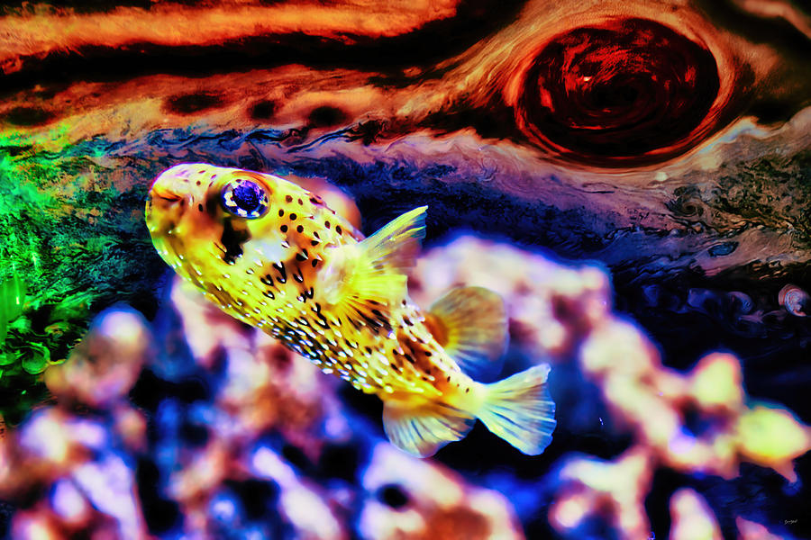 puffer fish in Jupiter Sea Digital Art by Bruce Block