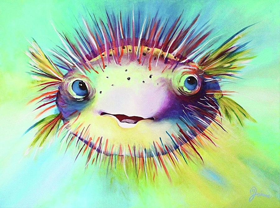 Puffer Fish Tribute Painting by Jaime Violano - Fine Art America