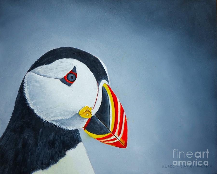 Puffin Painting by Gordon Palmer