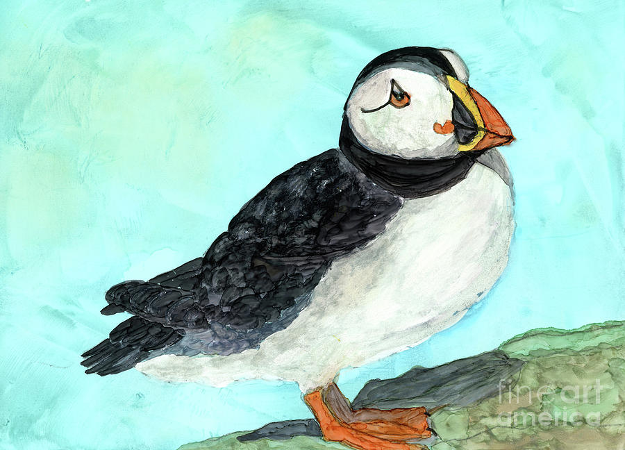 Puffin Painting by Julie Greene-Graham