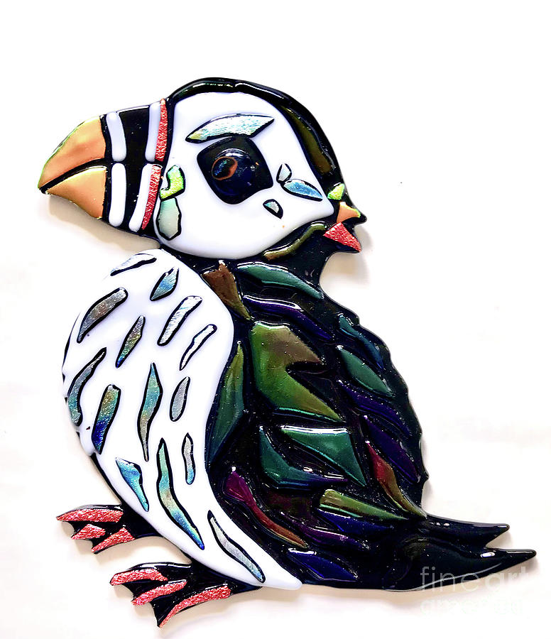 Puffin Glass Art by Margaret Donat