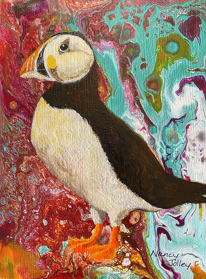 Puffin Painting by Nancy Jolley